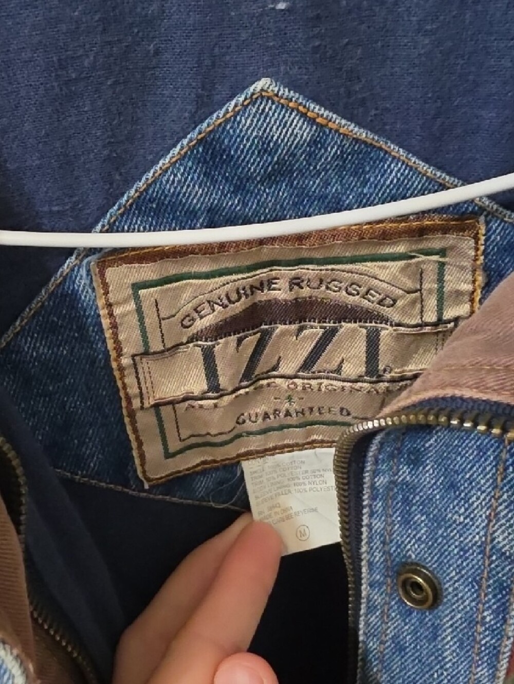 Men's Denim Southwestern Pattern Jacket - Blue & Brown - Picture 2 of 6